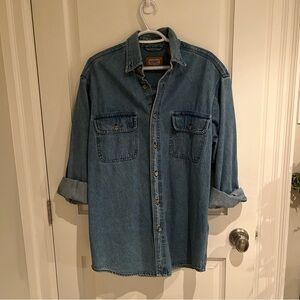 Vintage Look Schmidt Denim Shirt Jacket - Light Blue